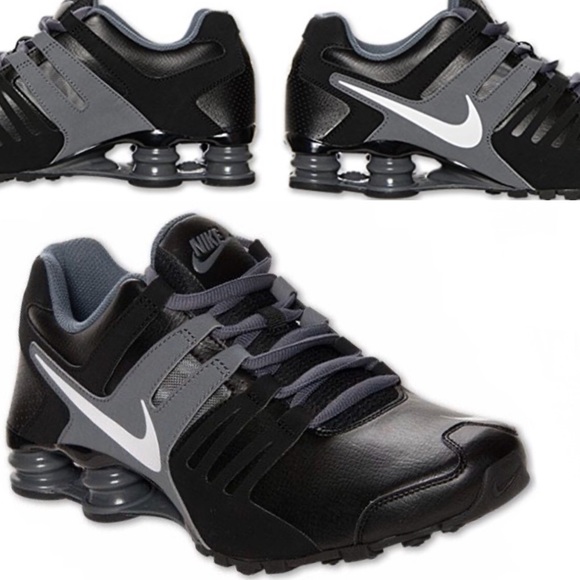 nike shox black leather